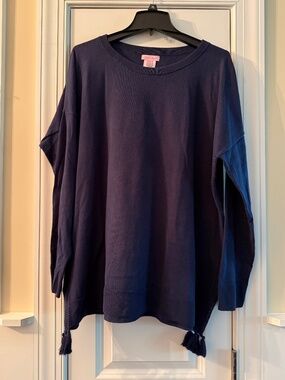 EUC Lilly Pulitzer Damara Coolmax navy blue sweater XL